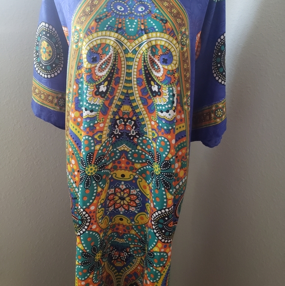 Just In: New/NWT Blue/Orange Kaftan Abaya Cover-up - Picture 14 of 14